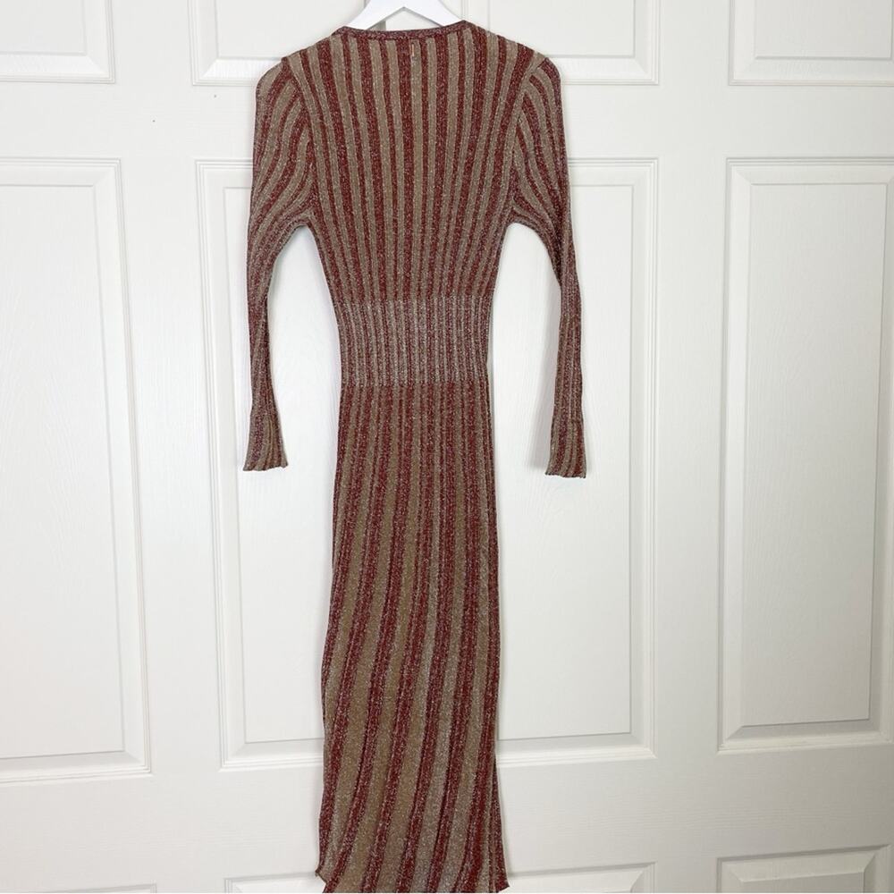 MISA Los Angeles Rafael Metallic Knit Cardigan Midi Dress Glam Sz M - Picture 5 of 11